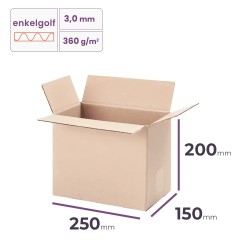 vouwdoos 250x150x200 mm van enkelgolf karton