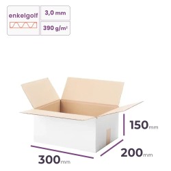 witte vouwdoos 300x200x150 mm