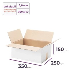 witte vouwdoos 350x250x150 mm