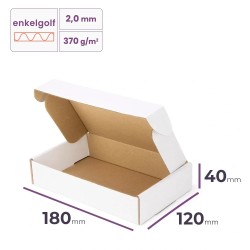 witte postdoos 180x120x40 mm enkelgolf