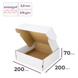 witte postdoos 200x200x70 mm enkelgolf