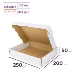 witte postdoos 250x200x50 mm enkelgolf