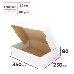 witte postdoos 350x250x90 mm