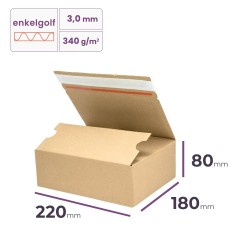 autolock doos met plakstrip 220x180x80 mm