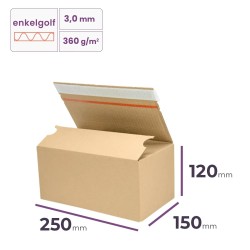 autolock doos met plakstrip 250x150x120 mm