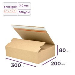autolock doos met plakstrip 300x200x80 mm