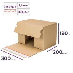 autolock doos met plakstrip 300x200x190 mm