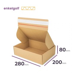 Stansdoos met zelfklevende sluiting 280x200x80 mm