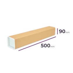 Kartonnen koker met kunststof doppen 90x90x500 mm | Cartonhub