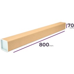 Kartonnen koker met kunststof doppen 70x70x800 mm | Cartonhub